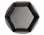 BUDDY & BELLE REVERSIBLE HEXAGON BED HERITAGE CHARCOAL SMALL/MEDIUM