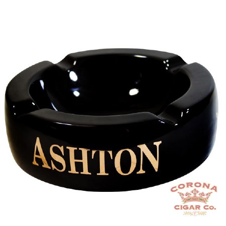 Ashton Ceramic Ashtray - Large Black &amp; Gold