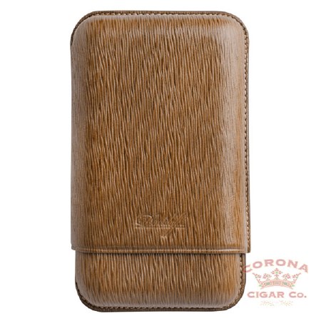 Davidoff Leather Cigar Case 4 Finger Buffalo Light Brown