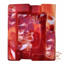 Aaron Thomas Collection Red Smoky Crush Ashtray - Medium