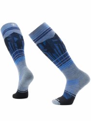 Ski Summit Targeted Cushion Over-the-Calf Socks Pewter Blue MD