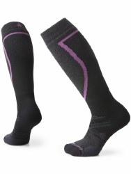 Womens Ski Full Cushion Over-the-Calf Socks Black MD