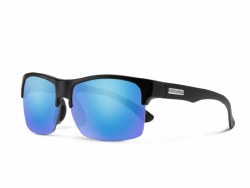 Rambler Lite Matte Black + Polarized Blue Mirror Lens