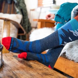 Additional picture of Solstice Over-the-Calf Lightweight Ski & Snowboard Sock Charcoal MD