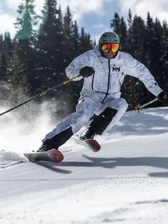 Additional picture of Sogn Bib Shell Ski Pant Grey Fog Snow Camo MD