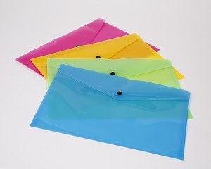 A4 Button Wallet Pastel 4 Pack