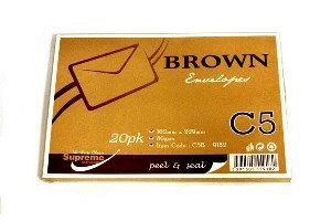 C5 Brown Envelopes 20 Pack