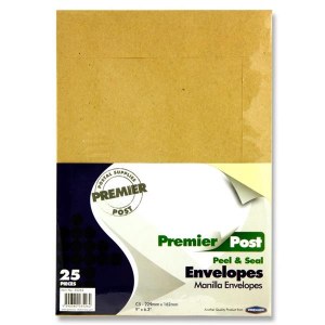 C5 Brown Envelopes P&amp;S 25Pack