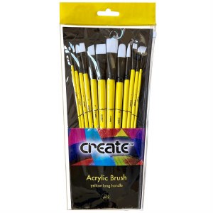 Create Acrylic Brush 12 Pk