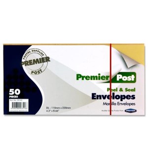 DL Envelopes Manilla 50 Pack