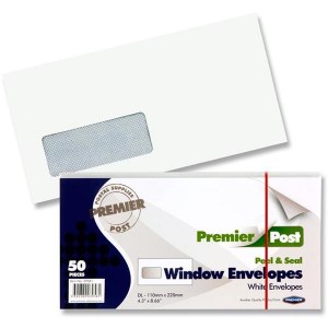 DL Window Envelope White 50Pk