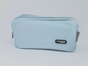 Double Pencil Case Light Blue