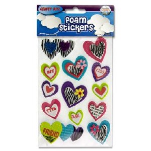 Foam Stickers 3D Hearts