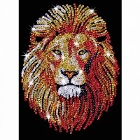 Lion - Sequin Art Blue
