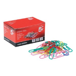 Paper Clips 33mm Coloured 100