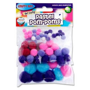 Pastel Pom Poms 60 Pieces