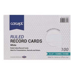 Record Cards 6x4 White