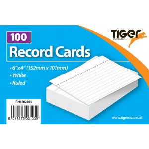 Record Cards 6&quot; x 4&quot; Tiger