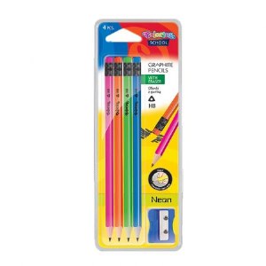 Triangular Pencil Neon 4Pk