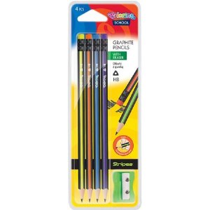 Triangular Pencil Stripes 4Pk