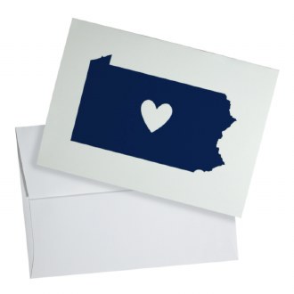 PA Notecard State Outline With Heart