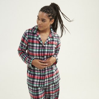 Cozy Pajama Top: Ribbons Plaid 2XL