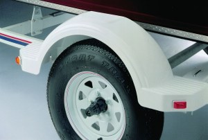 Plastic Fender for 12&quot; tire - White with Top Step