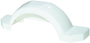 Plastic Fenders for 13" tire - White with Top and Side Step