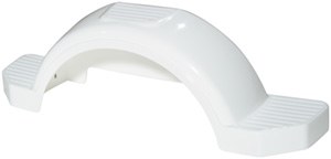 Plastic Fender for 14" tire- White with Top and Side Step