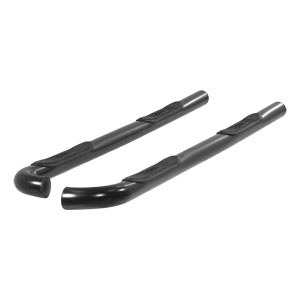 Black 3" Round Side Bars - Toyota Tacoma Crew Cab