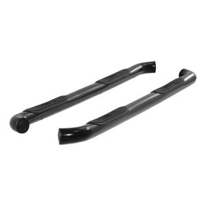 Black 3&quot; Round Side Bars - Toyota Tundra Double Cab