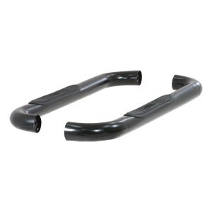 Black 3" Round Side Bars - Ford F-250/F-350 Super Duty Regular Cab