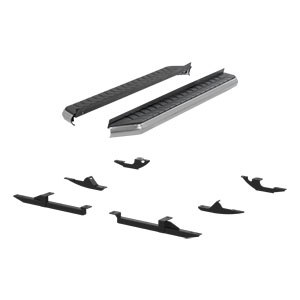 67" Black Aerotread running boards and mounting brackets - Jeep Patriot and Jeep Compass