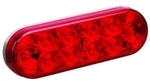 LED Waterproof 6" Oval Light Red 273561 Wesbar