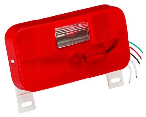 Surface Mount Taillight Red and Backup with License Bracket