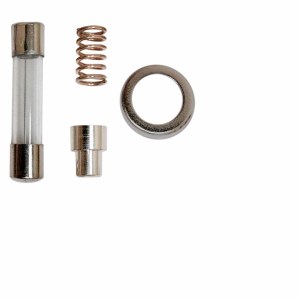 Replacement power plug hardware for RVibrake 3 and RVibrake 4; includes fuse, spring, collar, and tip.