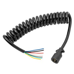 Coiled 7-Way Molded Trailer Connector, 10'
