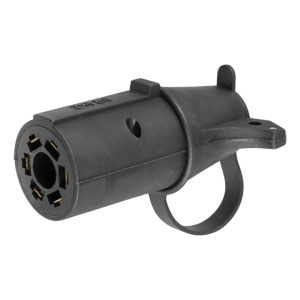 Curt 7-Way RV To 6-Way Round Adapter With LED Dust Cover