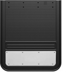 Gatorback GA2124SS mud flaps, heavy-duty rubber with removable stainless steel plate, 21x24 rear universal fit, durable construction, made in Canada, lifetime warranty