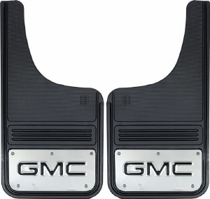 Front Mud Flaps GMC Logo Black  12"x23"