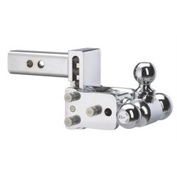 Chrome Tow &amp; Stow Triple Ball , 3" Drop