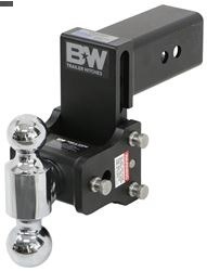Black Tow &amp; Stow Adjustable Dual Ball Mount 4.5" Drop