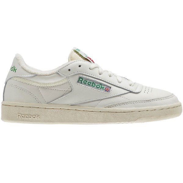 reebok white with green