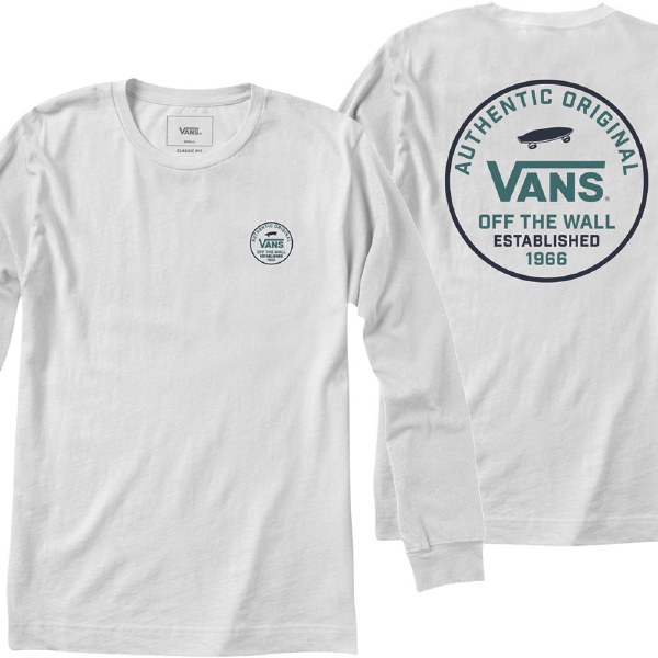 vans white long sleeve shirt