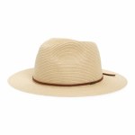 Brixton Womens Wesley Straw Packable Fedora Hat-Tan-S