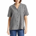 Brixton Womens Bunker Gingham BF SS Wvn Short Sleeve Button-Up-Black-L