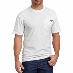 Dickies Mens Heavyweight Pocket Short Sleeve T-Shirt-White-XL