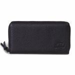 Herschel Thomas Leather Clutch Style Wallet w/RFID Blocking Layer-Black Pebbled Leather-OS