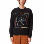 Obey Womens Line Art Crew Sweatshirt-Black-M Obey Womens Line Art Crew Sweatshirt-Black-M