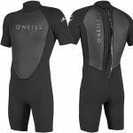 O'Neill Reactor 2 2mm Back Zip Short Sleeve Spring Suit-Black/Black-S